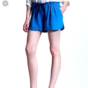 rag and bone Tie Waist Shorts in Blue